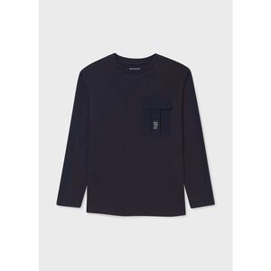 Mayoral Black Long Sleeve Kids Tee with Pocket
